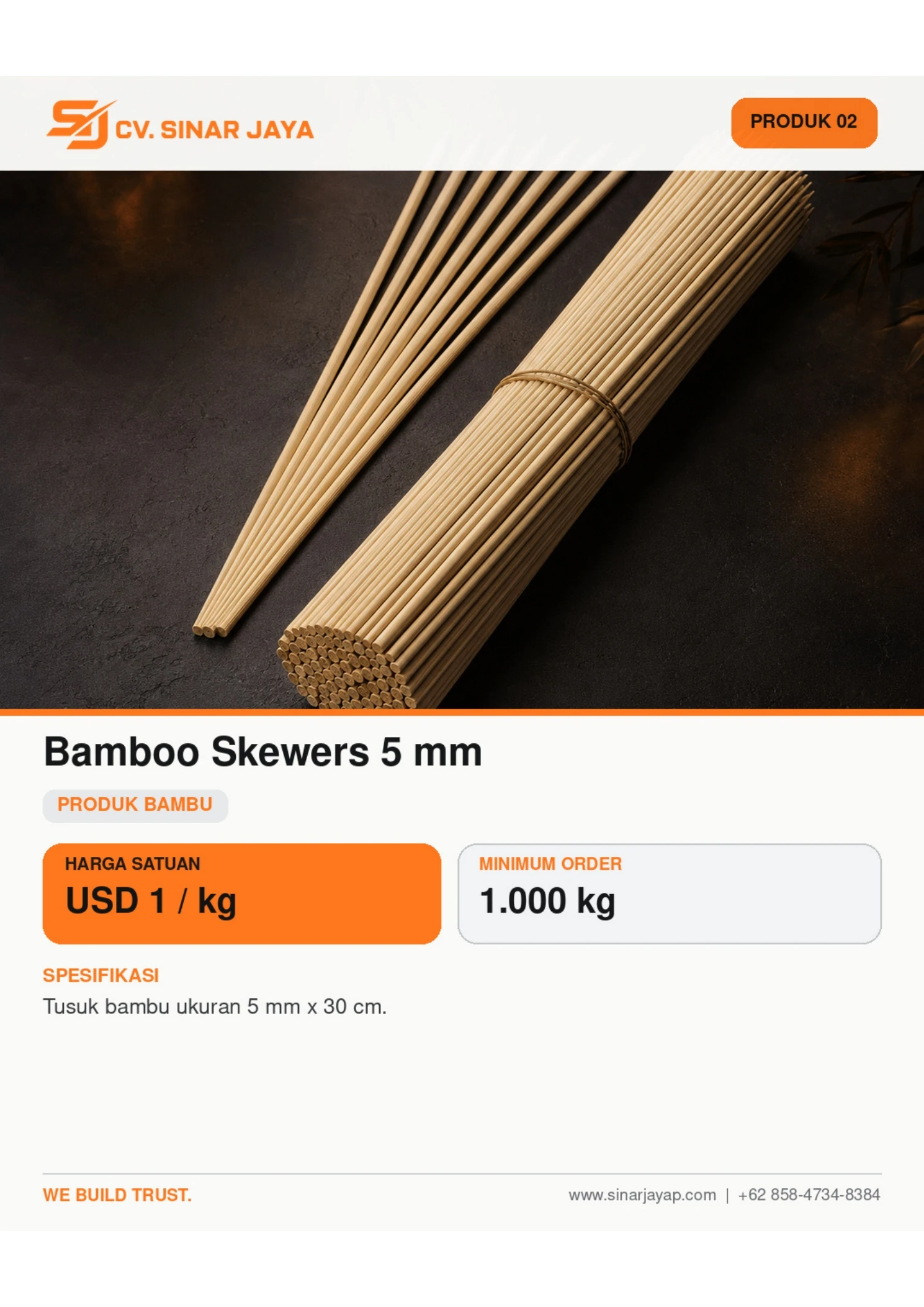 Bamboo Skewers 5 mm